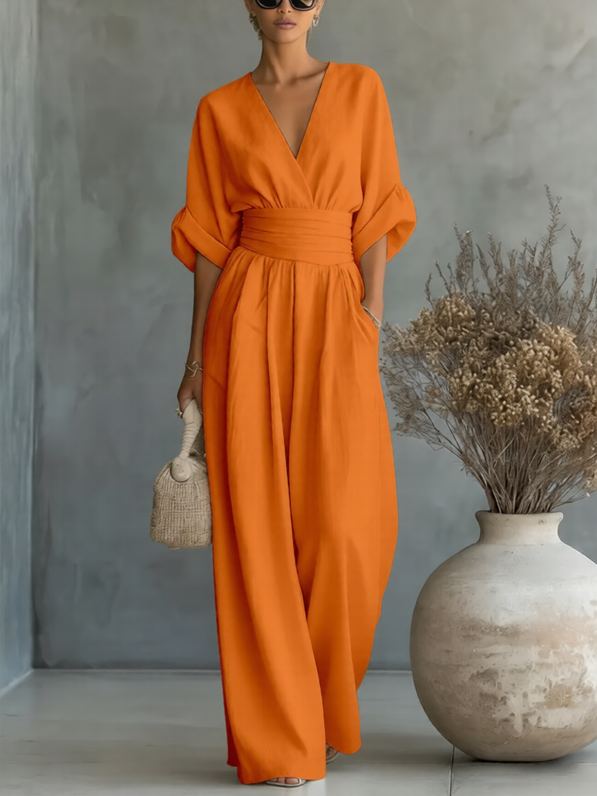 🏆🍬LAST DAY SAVE 49% ⏰Fashion V-neck Waist Jumpsuit