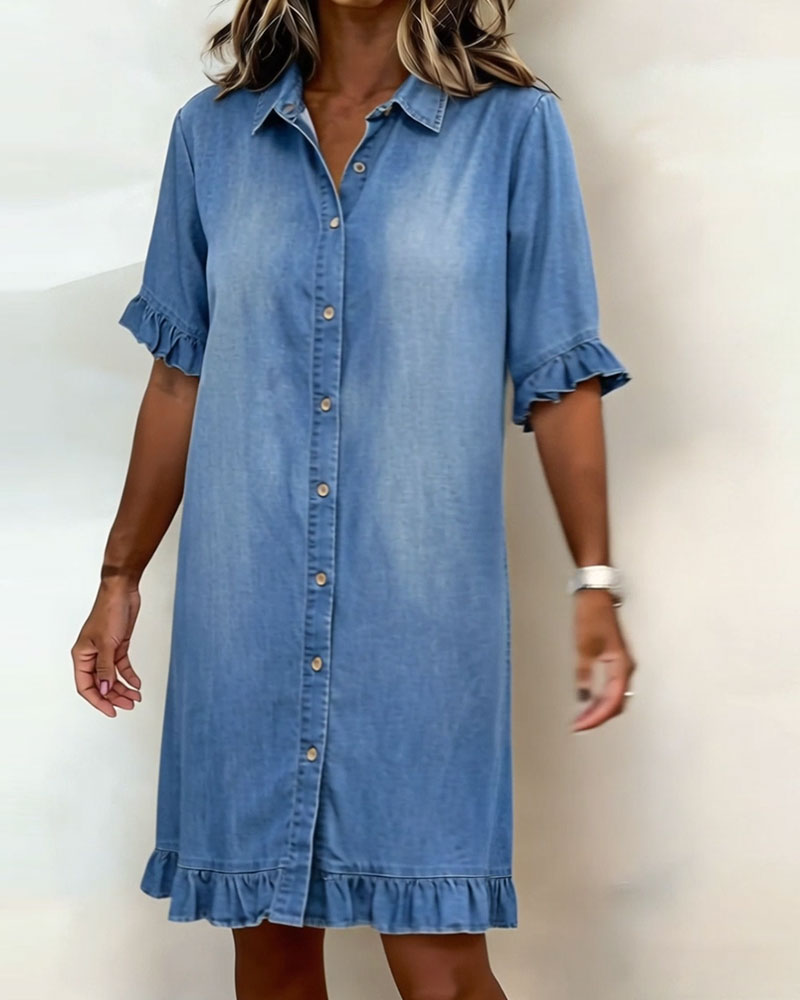 🏆🍬LAST DAY SAVE 49% 🎁 Women Dressy CasualDenim Mini Dress