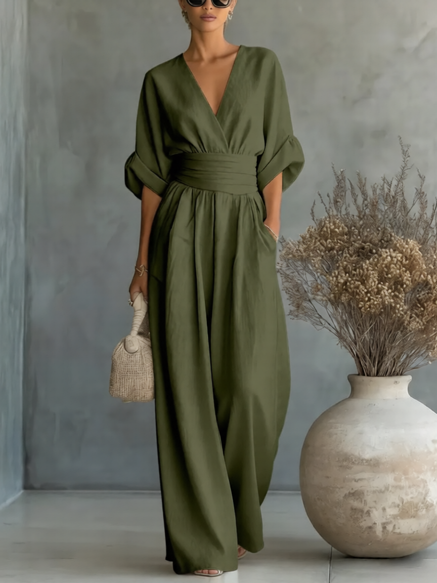 🏆🍬LAST DAY SAVE 49% ⏰Fashion V-neck Waist Jumpsuit