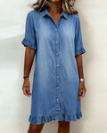 🏆🍬LAST DAY SAVE 49% 🎁 Women Dressy CasualDenim Mini Dress