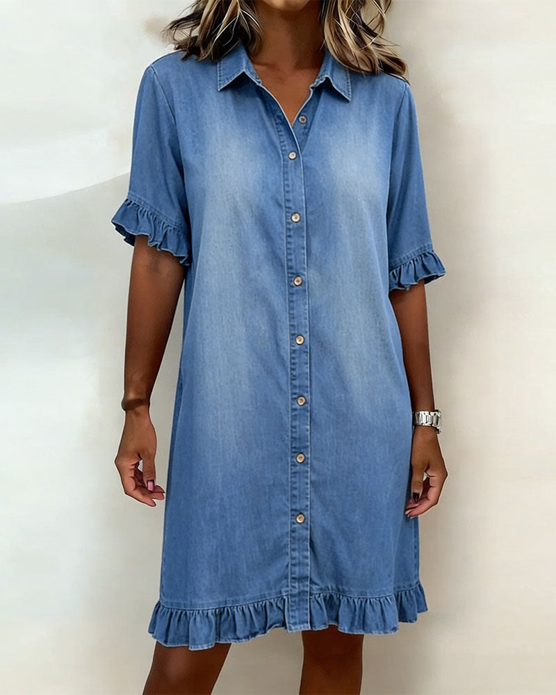 🏆🍬LAST DAY SAVE 49% 🎁 Women Dressy CasualDenim Mini Dress