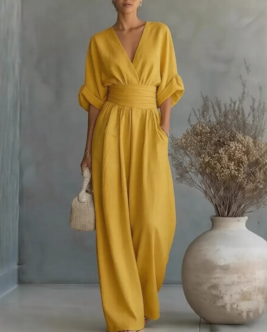 🏆🍬LAST DAY SAVE 49% ⏰Fashion V-neck Waist Jumpsuit
