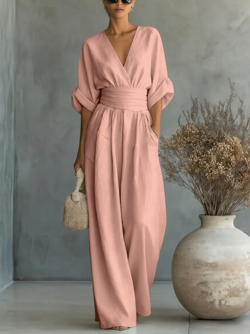 🏆🍬LAST DAY SAVE 49% ⏰Fashion V-neck Waist Jumpsuit
