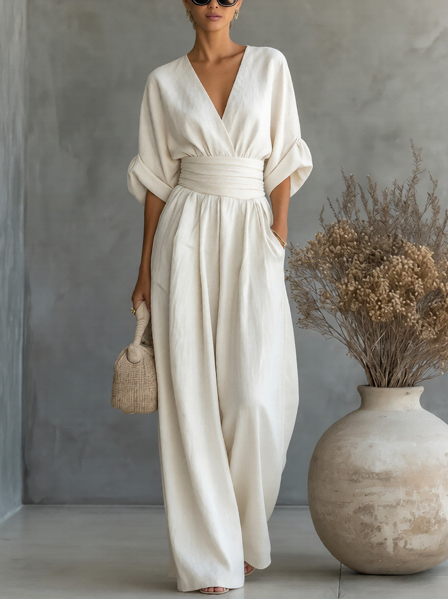 🏆🍬LAST DAY SAVE 49% ⏰Fashion V-neck Waist Jumpsuit
