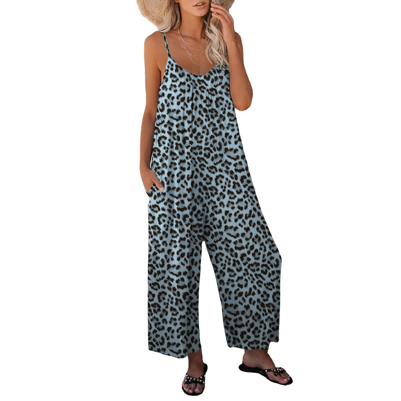🏆🍬LAST DAY SAVE 49% 🎁Leopard Print Loose-Fit Strap Jumpsuit – Women's Casual Summer Jumpsuit