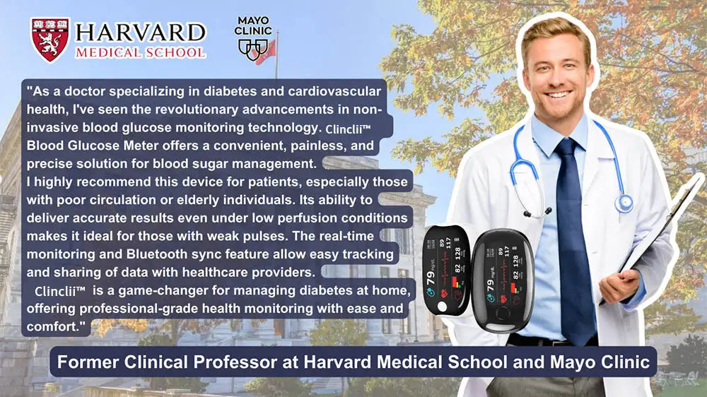 ClincliiTM GlucoSense Laser Blood Glucose Monitoring Device