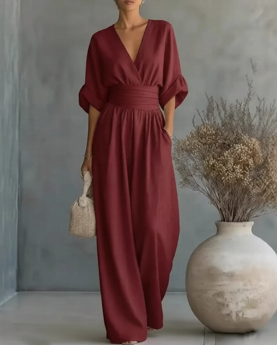 🏆🍬LAST DAY SAVE 49% ⏰Fashion V-neck Waist Jumpsuit