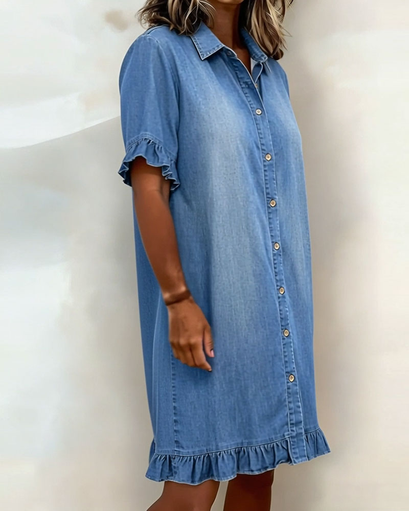 🏆🍬LAST DAY SAVE 49% 🎁 Women Dressy CasualDenim Mini Dress