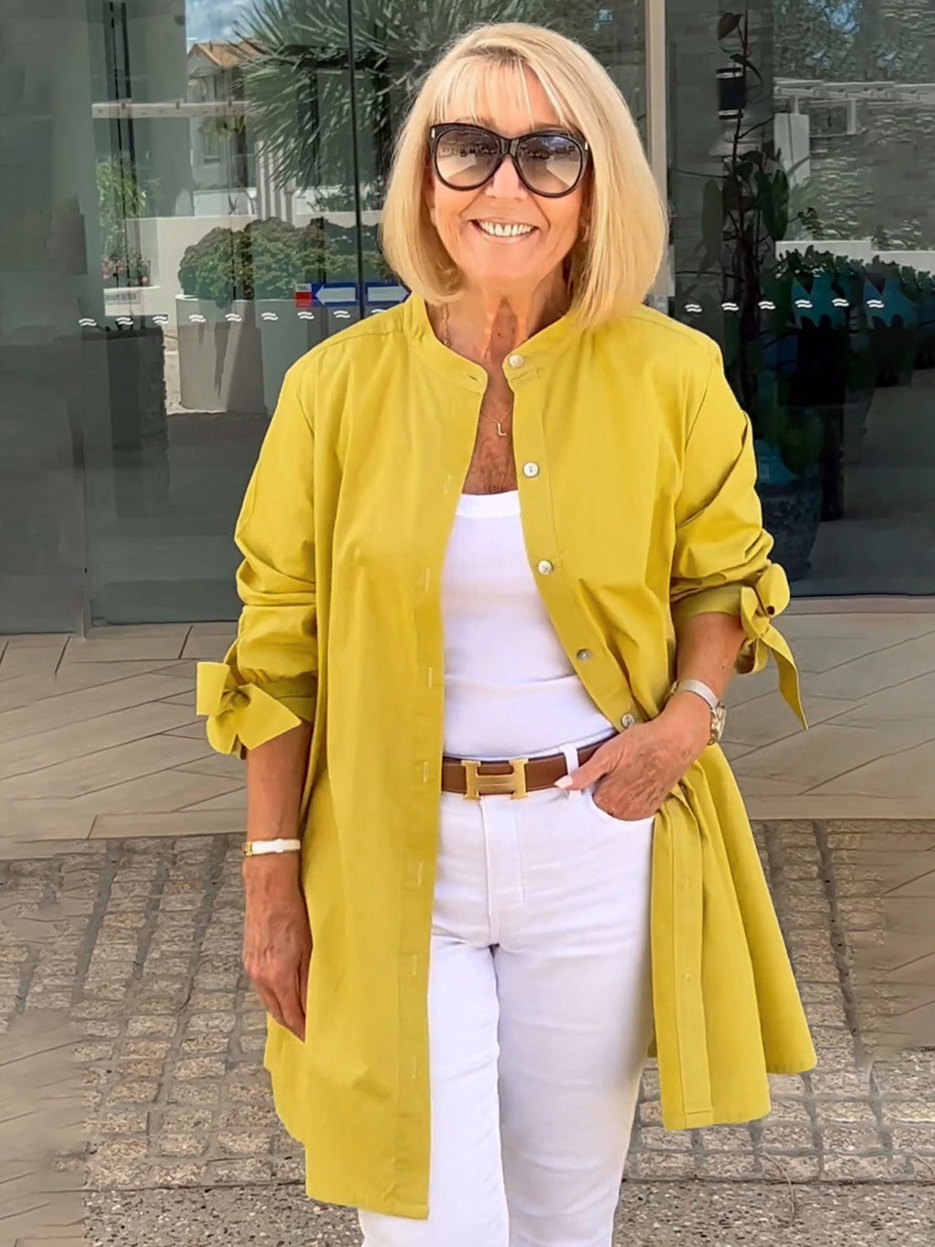 🏆🍬LAST DAY SAVE 49% ⏰Solid Color Long Cotton Shirt Jackets Women Swing Shap Flattering