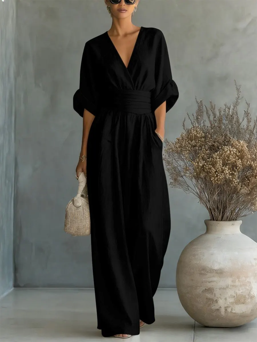 🏆🍬LAST DAY SAVE 49% ⏰Fashion V-neck Waist Jumpsuit