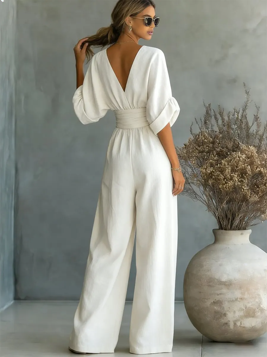 🏆🍬LAST DAY SAVE 49% ⏰Fashion V-neck Waist Jumpsuit