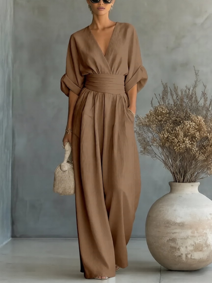 🏆🍬LAST DAY SAVE 49% ⏰Fashion V-neck Waist Jumpsuit